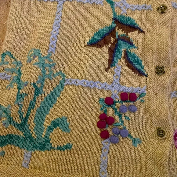 Jantzen Classics Hand-Embroidered Ramie Cotton Cardigan (L) - Picture 5 of 12